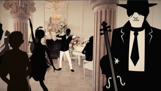 Screenshot aus dem Animationsvideo zu Kreneks Oper Jonny spielt auf