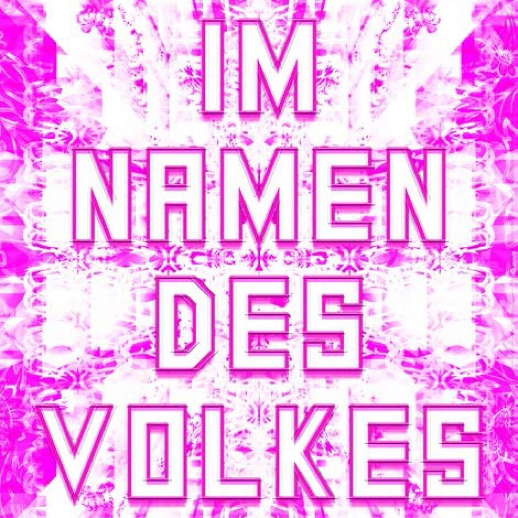 Sujet zu Karl V. Bayerische Staatsoper copyright Mark Titchner Schriftzug "Im Namen des Volkes"