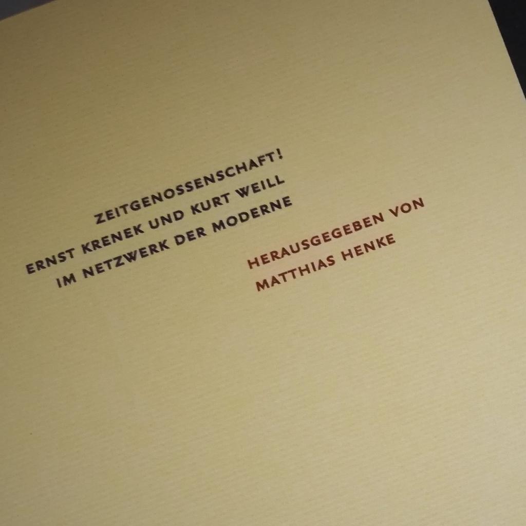 Studien Band 8 Ernst Krenek und Kurt Weill