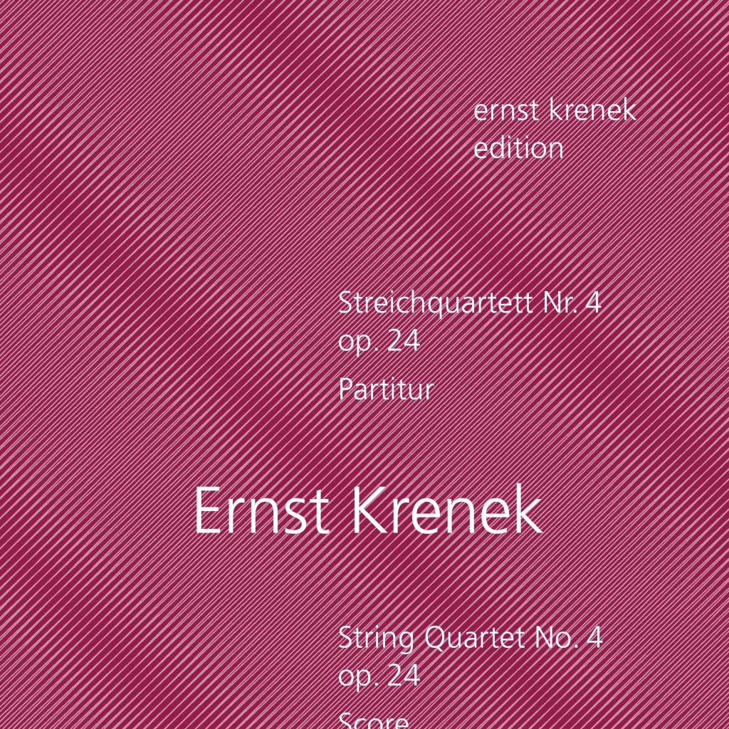 Ernst Krenek Edition Streichquartett Nr. 4 Partitur Titelblatt Ernst Krenek