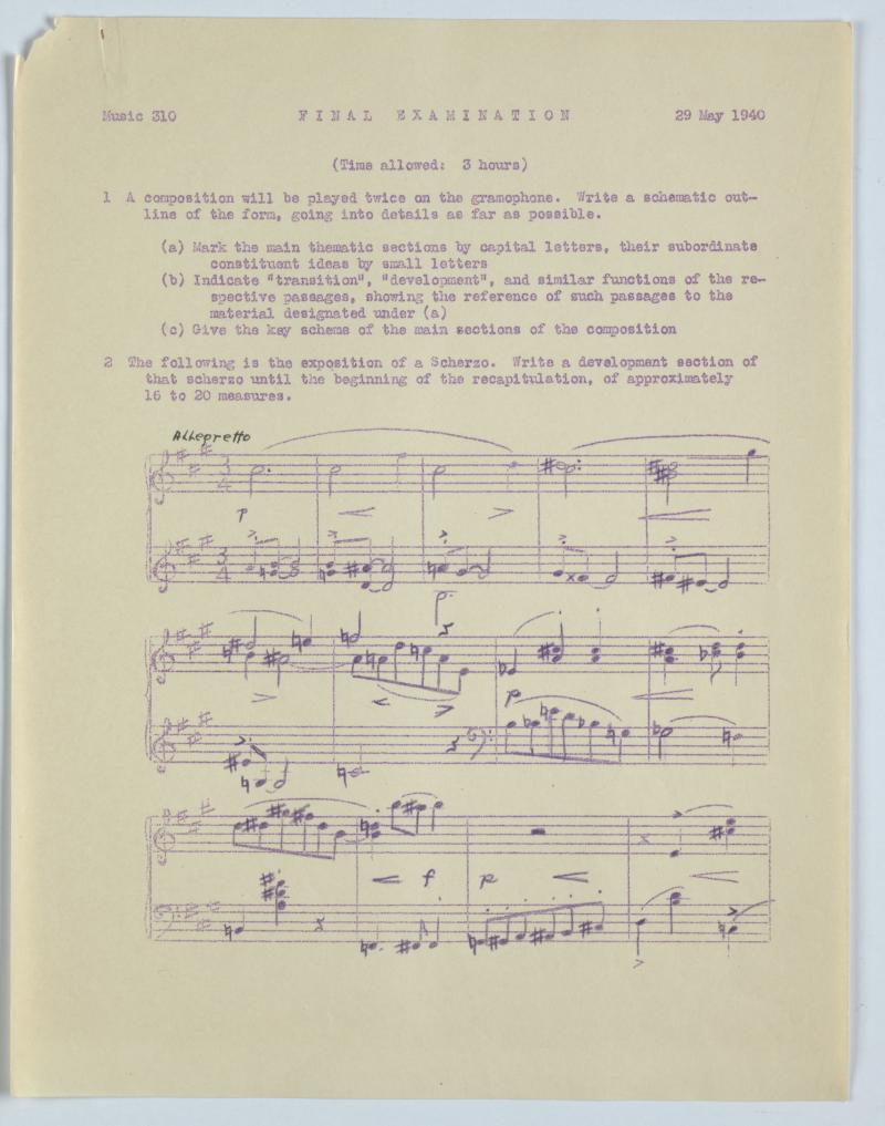 Final-Examination_Prüfung_Musiktheorie_Ernst-Krenek_Vassar-College-1940- seite 2