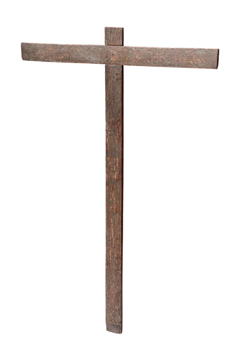 Spanisches Holzkreuz aus dem 17. Jahrhundert aus dem Besitz von Ernst Krenek 