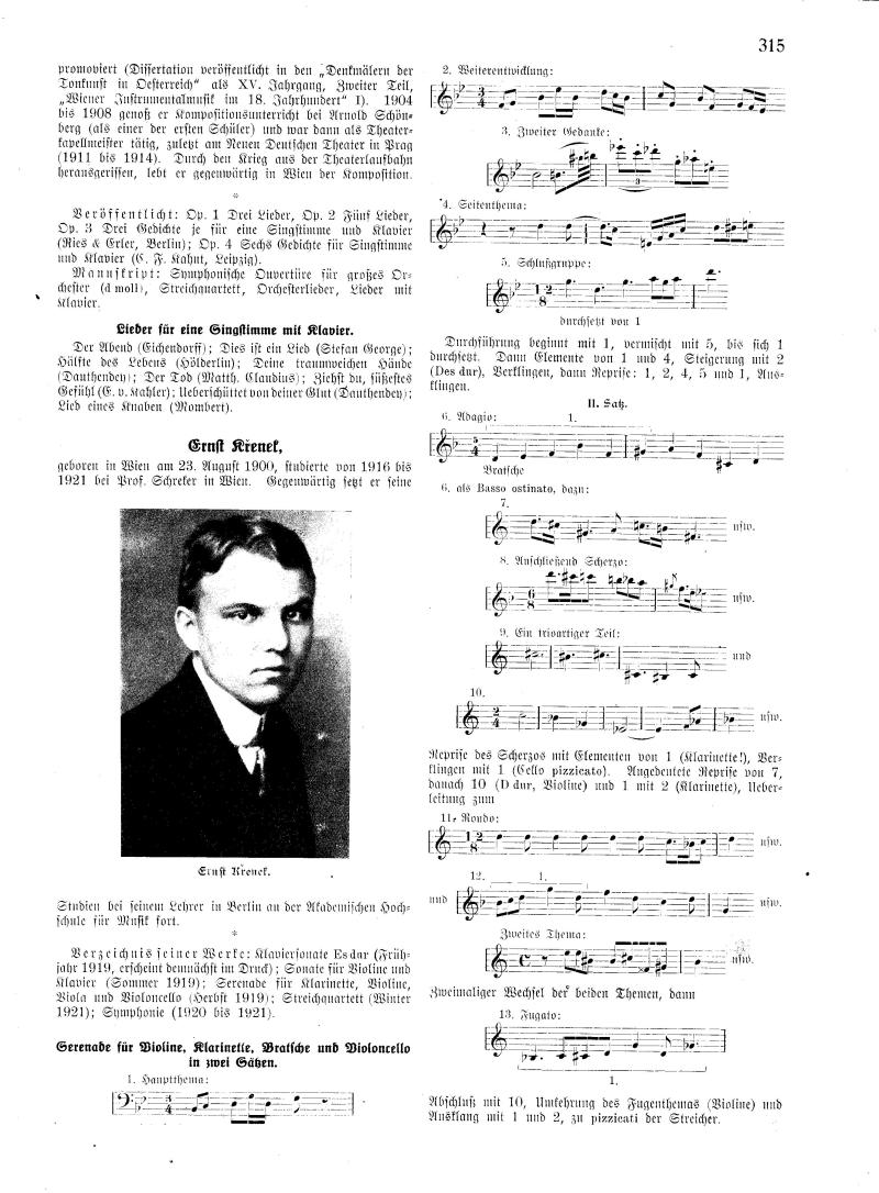 Artikel Zum Donaueschinger Programm Ernst Krenek Neue Musik Zeitung 2021