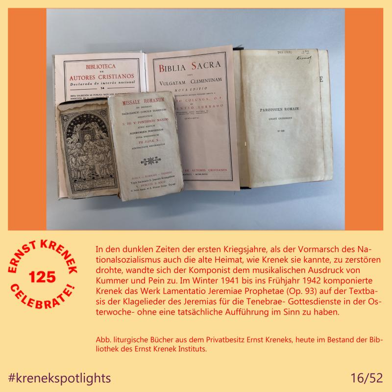 liturgische Bücher aus dem Privatbesitz Ernst Kreneks